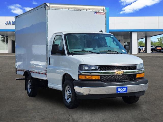 2026 Chevrolet Express Cutaway 3500 1WT in Summit White — front three-quarter view