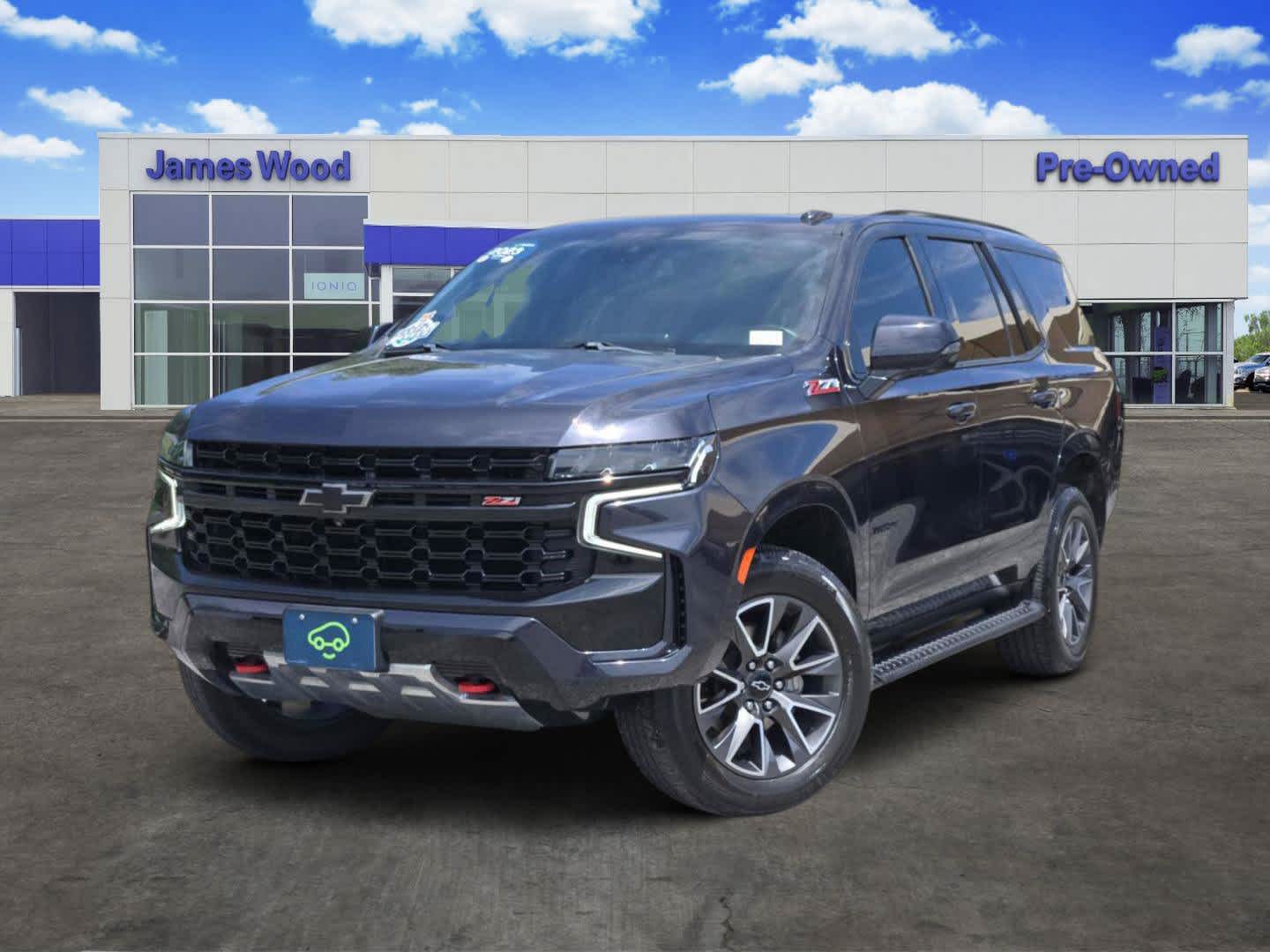 2023 Chevrolet Tahoe Z71 in Dark Ash Metallic — front three-quarter view