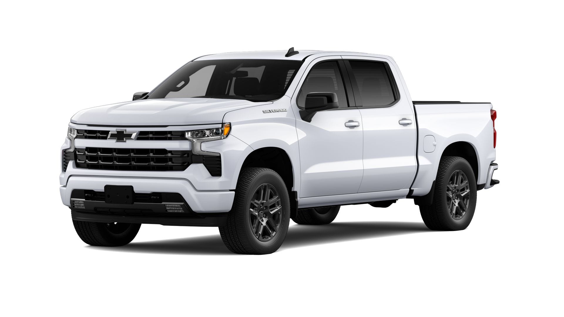 2026 Chevrolet Silverado 1500 RST in Summit White — front three-quarter view