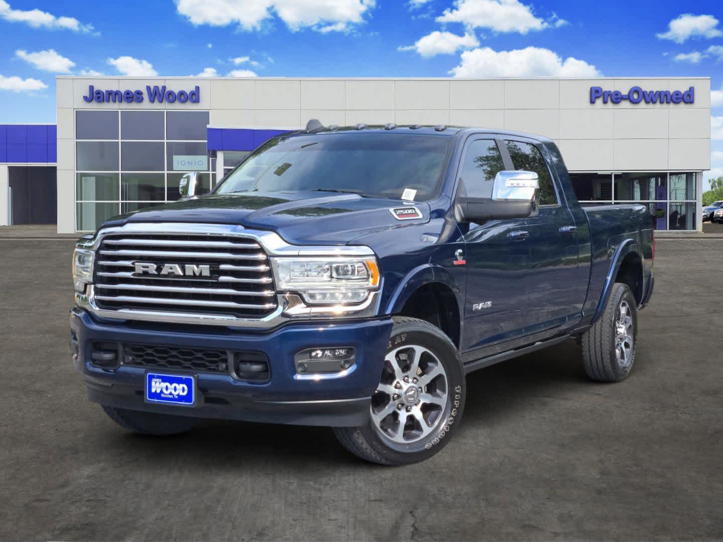 2024 RAM 2500 Limited Longhorn Crew Cab 4x4 8' Box in Blue — front three-quarter view
